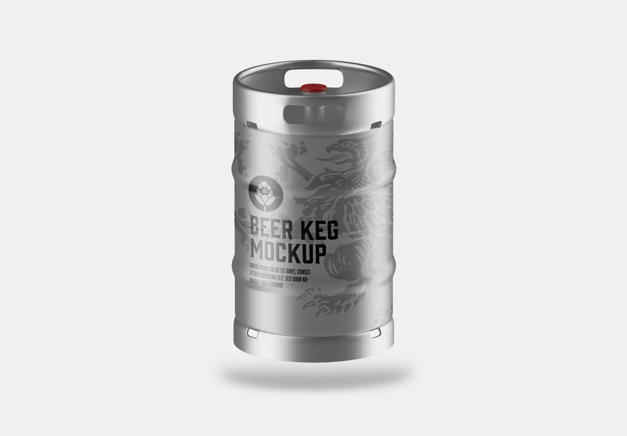 46 金属啤酒桶包装设计样机 Beer Keg Mockup