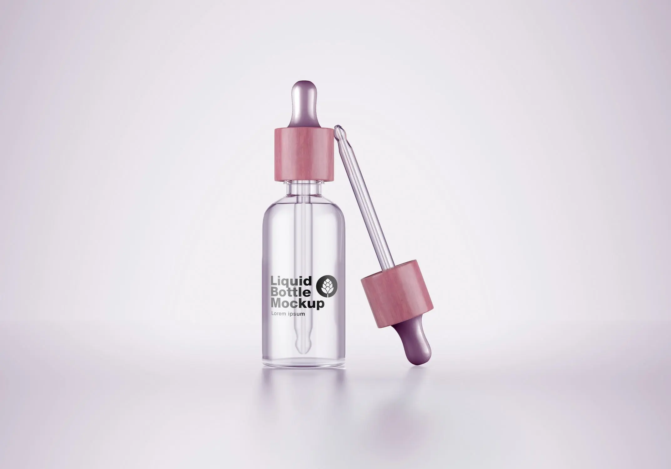 49 透明玻璃滴管瓶包装设计样机 Clear Glass Dropper Bottle Mockup