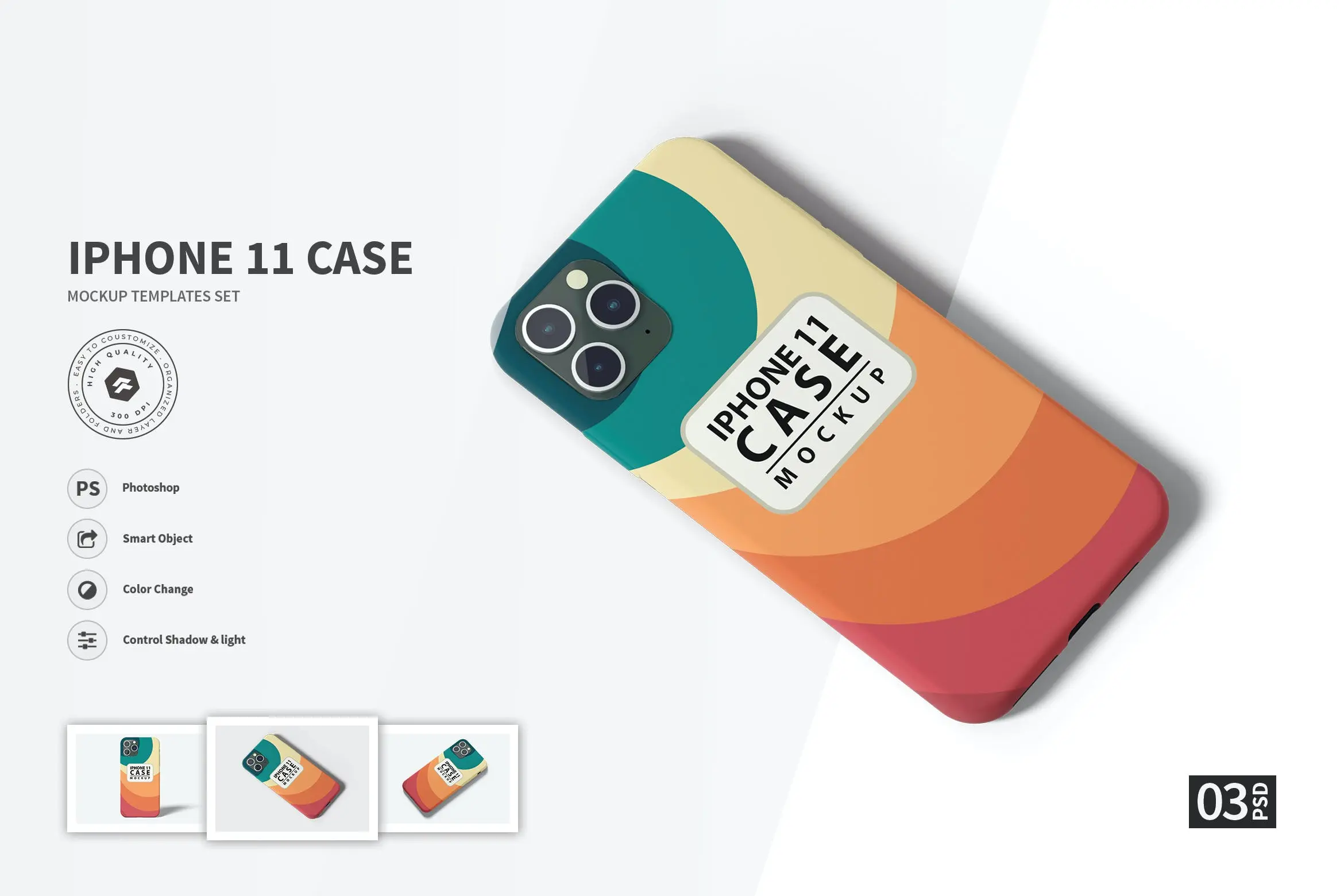 53 iphone 11手机壳样机模板 Iphone 11 Case – Mockup Template FH