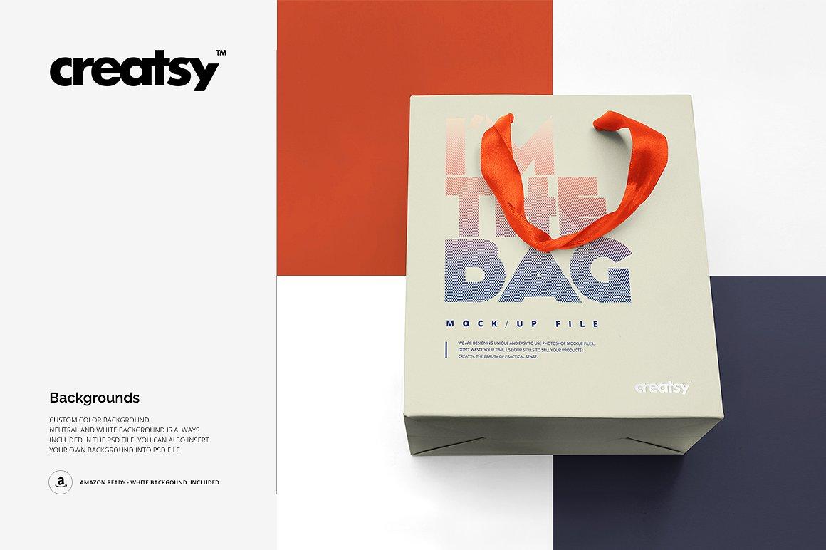 57 礼品袋手提袋纸袋包装样机模板 Gift Bag Mockup Set