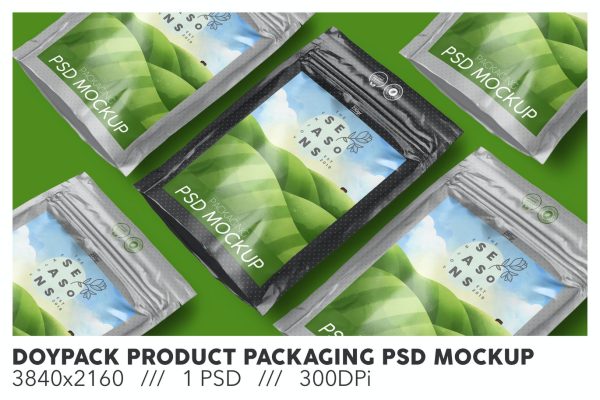 04 锡箔产品茶叶零食包装自立袋PSD模型样机 (PSD)