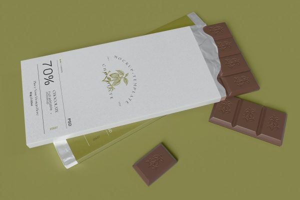 41 巧克力零食包装设计样机模板v2 Wrapped Chocolate Mockup