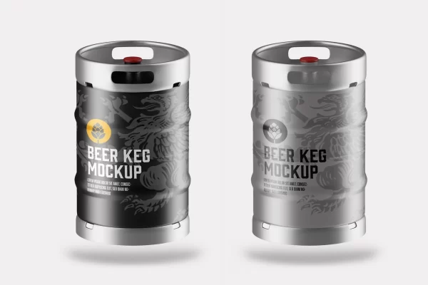 46 金属啤酒桶包装设计样机 Beer Keg Mockup