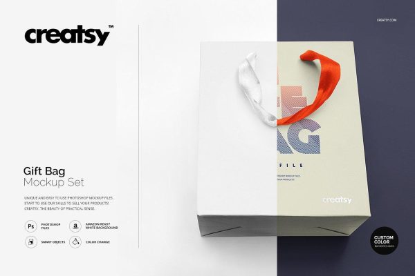 57 礼品袋手提袋纸袋包装样机模板 Gift Bag Mockup Set