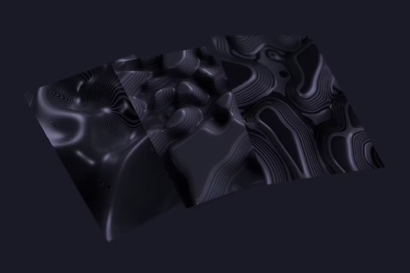 1488 12款3D 抽象波浪线背景素材 3D Abstract Wavy Lines Background
