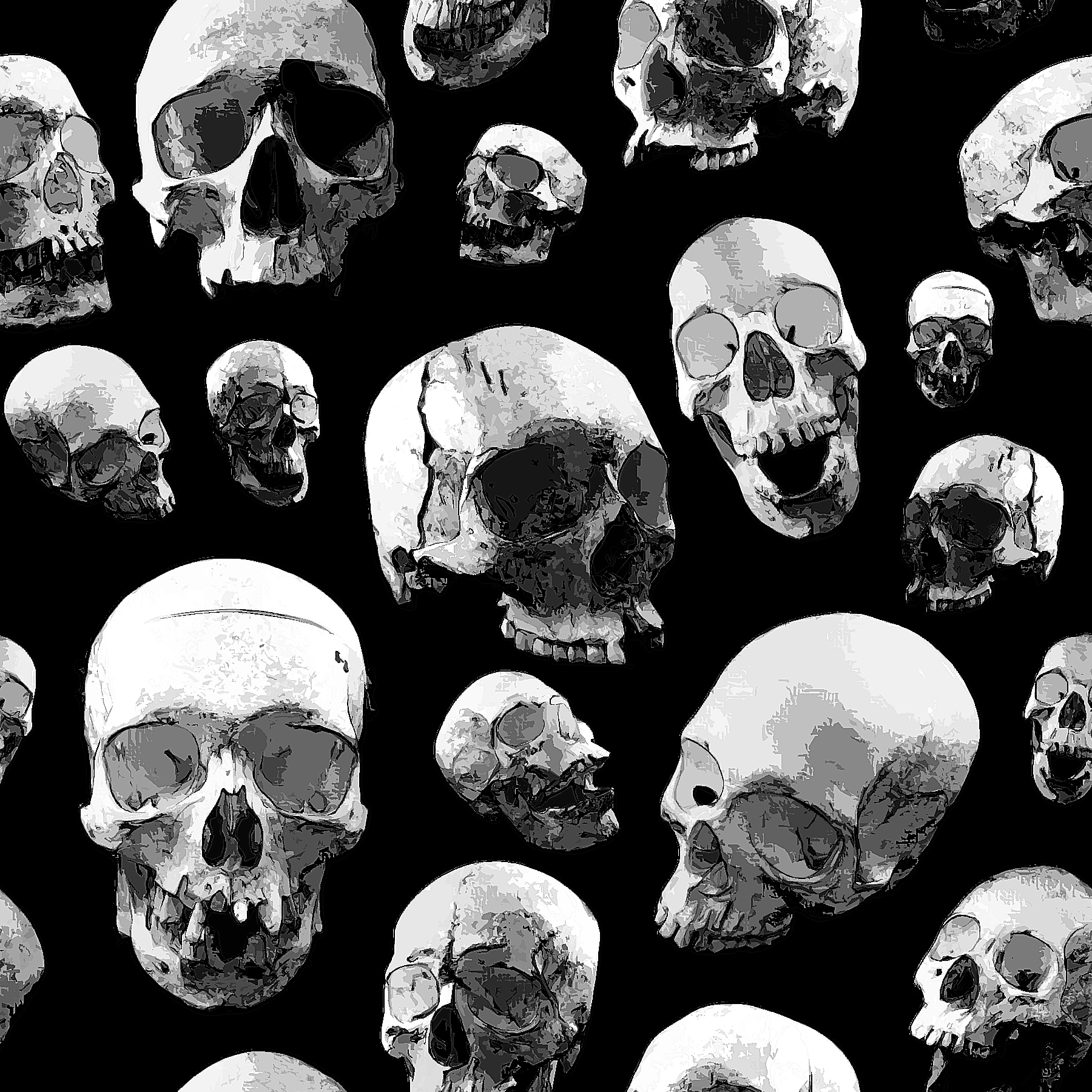 1493 13款手绘骷髅背景高清素材图 Skullz