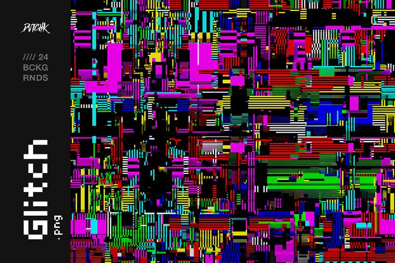 1506 24款怀旧复古电视故障失真风信号丢失抽象艺术背景底纹png免抠图片设计素材Transparent PNG TV Color Bars
