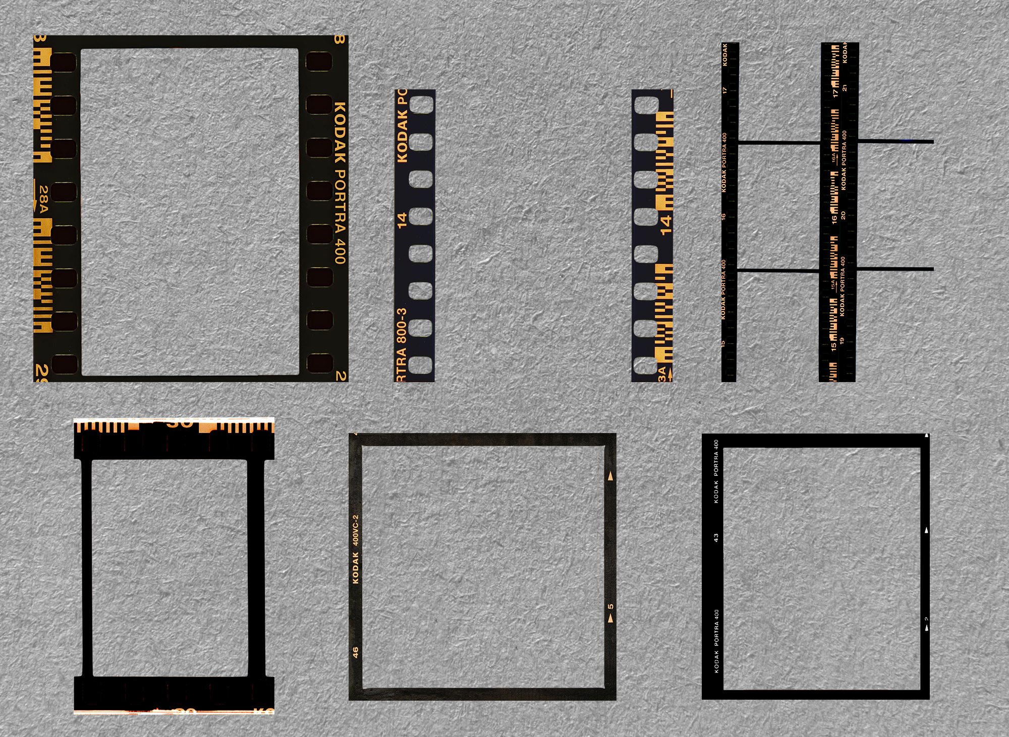 1510 30款电影胶片边框艺术照片后期PNG免抠素材 30 FILM BORDER Negative Film Frame