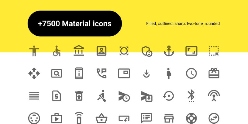 1538 7500多款Fig图标UI设计常用icon素材 +7500 Material Icons