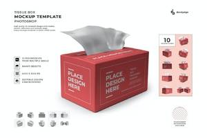12 高端抽纸纸盒广告纸巾包装模型(PSD)