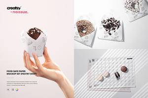 13 糕点食品安全纸包装烘焙蛋糕面包品牌VI样机套装 (psd)Food Safe Paper Mockup Set (pastry) 6419280