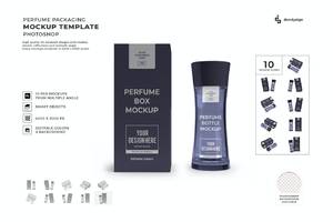 15 深灰色男士高端香水包装模型模板集样机 (PSD)
