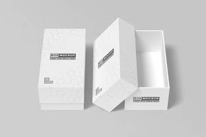 68 矩形盒硬纸盒天地盖包装手机盒模型 (PDF,PSD)
