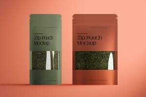 80 拉链袋自立袋纸袋茶叶包装设计样机 Zip Pouch Mockupzip-pouch-mockup-RPJXS3X