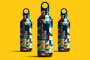103 运动水瓶水壶外观包装设计样机模板v6 Sport Water Bottle Mockup 006