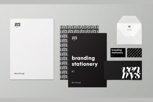 1716 可商用桌面办公文具文件夹信封VI品牌样机 Minimal Branding Stationery Mockup