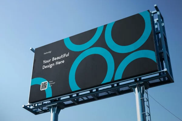 65 城市公路高速路巨型广告牌大牌广告位设计样机 Billboard Mockup