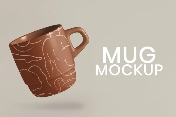 72 水磨石茶杯杯子水杯设计效果图样机 Terrazzo mug mockup