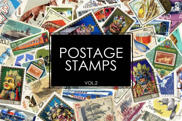 1859 25款复古邮票贴纸PNG免抠拼贴素材25 Postage Stamps v