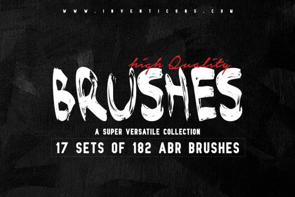 1945 182款潮流手写毛笔笔触绘画效果PS笔刷素材 ScaryClown – 182 Hand Made Brushes