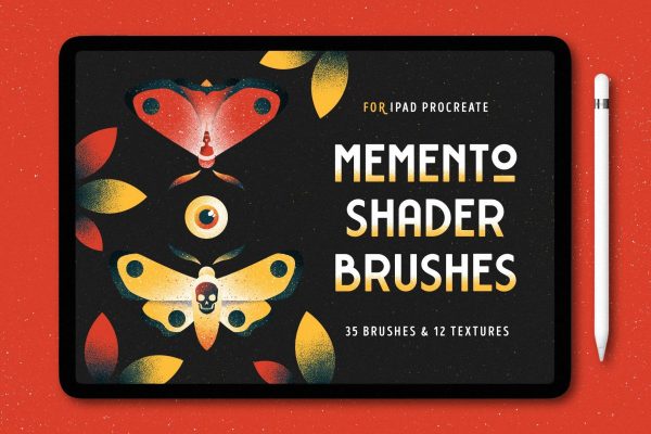 1975 平板电脑手绘创造散点阴影效果处理Procreate笔刷下载 Memento Shader Procreate Brushes