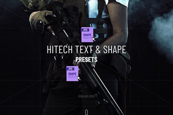 2030 科技感几何线条标题文字动画效果模板 Hitech Text & Frame FX