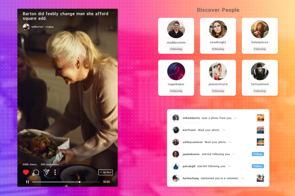 2049 短视频博主视频数据演示展示AE模板Instagram Social Media Elements