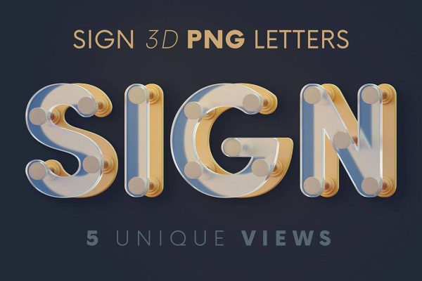 2061 3D双层亚克力文字立体模型PNG免抠素材包 Plastic Sign – 3D Lettering