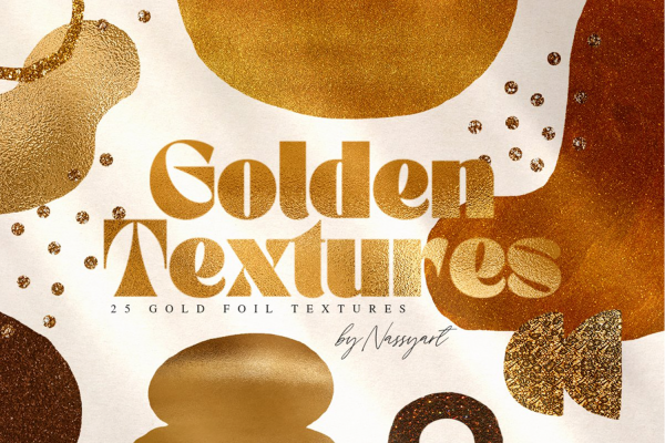 2064 25款金色磨砂质感背景高清素材 Gold Foil Glitter Paper Vol.2