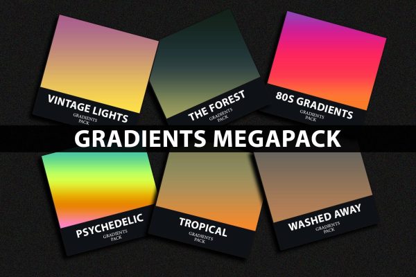 2083 高级渐变色彩PS色卡色值素材包Gradient Megapack