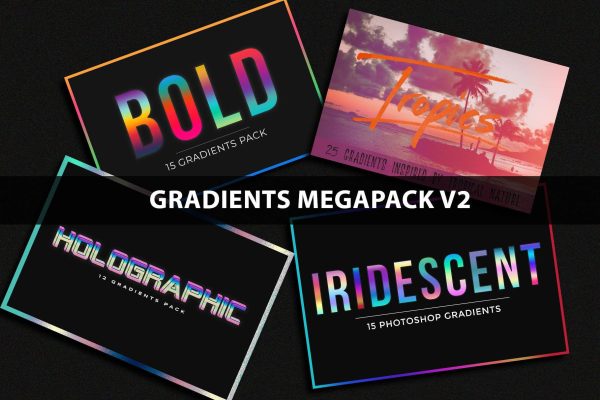 2084 高级渐变色彩PS色卡色值素材包Gradient Megapack V.2