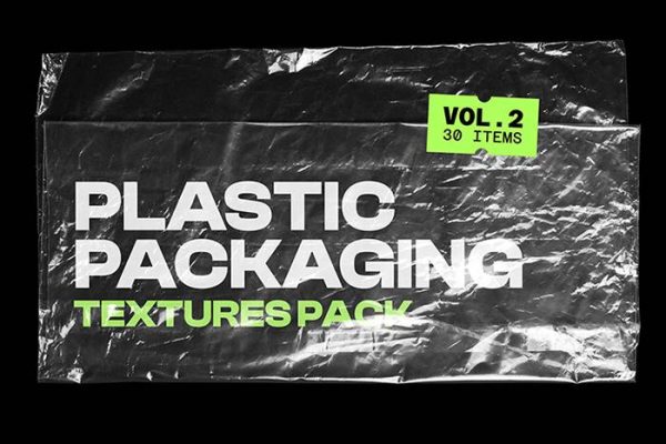 2178 30款潮流复古褶皱做旧透明包装纸袋塑料薄膜肌理png免抠设计素材 Plastic Packaging Vol