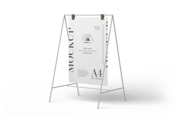 2230 路牌桌卡品牌海报展示架PS样机 A-Frame-Sign-01-Standard-Mockup-FONToMASS