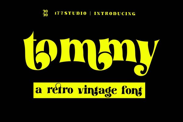 2371 酸性逆反差装饰英文衬线艺术字体 Tommy