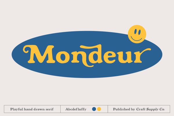 2381 可爱卡通俏皮手绘英文衬线字体 Mondeur – Hand Drawn Serif