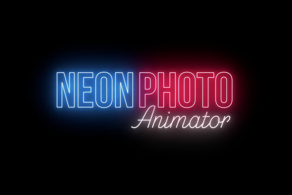 2541 霓虹发光文字特效视频AE模板 Neon Photo Animator