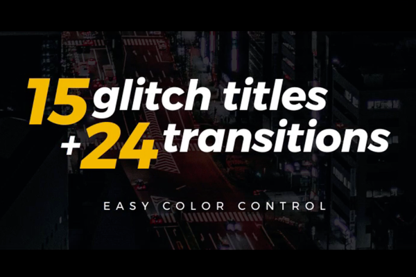 2543 错位故障风文字特效视频素材AE模板 Glitch Titles