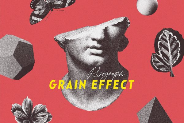 2789 经典复古做旧粗糙噪点肌理图片处理滤镜PS样式模板 Risograph Grain Effect For Photoshop-GOOODME果觅网