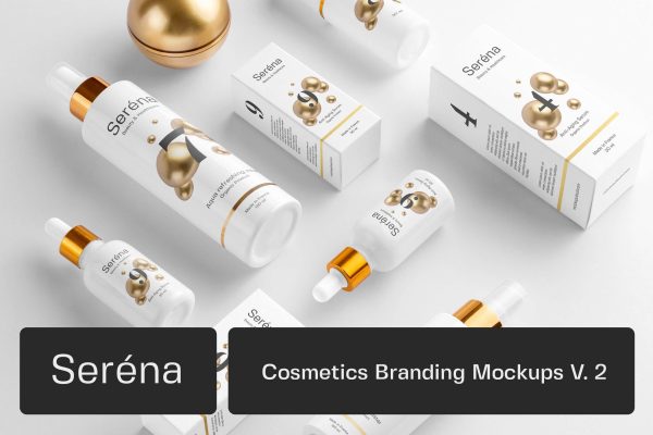 2840 高级护肤品化妆品套装包装PS场景样机Serena – Cosmetics Branding Mockups-果觅网GOOODME.COM