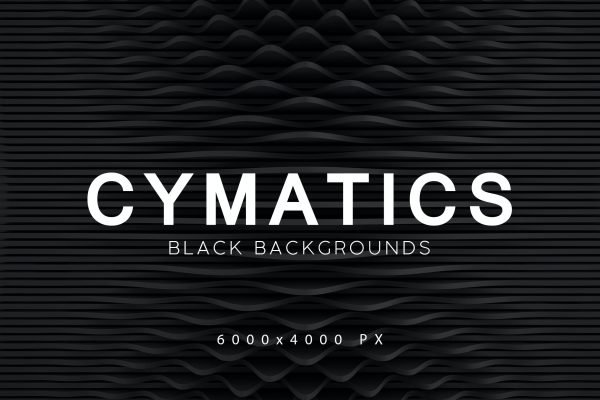 3032 10款抽象黑色肌理高清背景素材 Cymatics Black Backgrounds 2