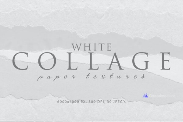 3042 30款白色背景拼贴撕纸纹理高清素材图 Collage White Paper Textures