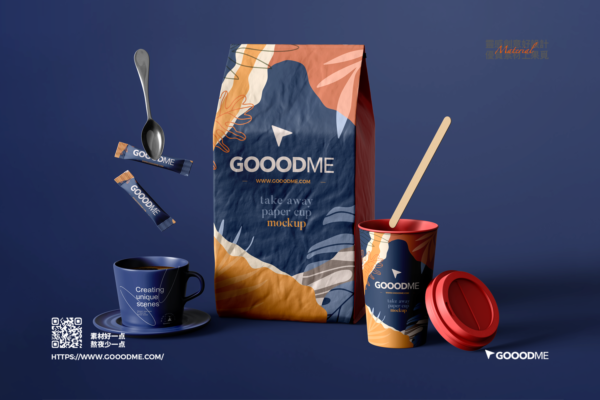 3113 逼真咖啡品牌包装场景PSD样机 Coffee Branding Mock-Up Pack