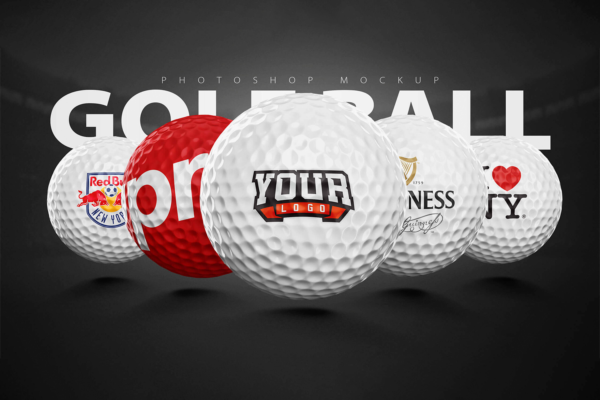 3140 逼真高尔夫球PSD样机素材 Golf Ball Photoshop Template – Sports Templates