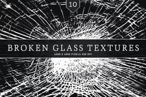 3211 10款破碎玻璃黑白纹理高清贴图素材Broken Glass Textures