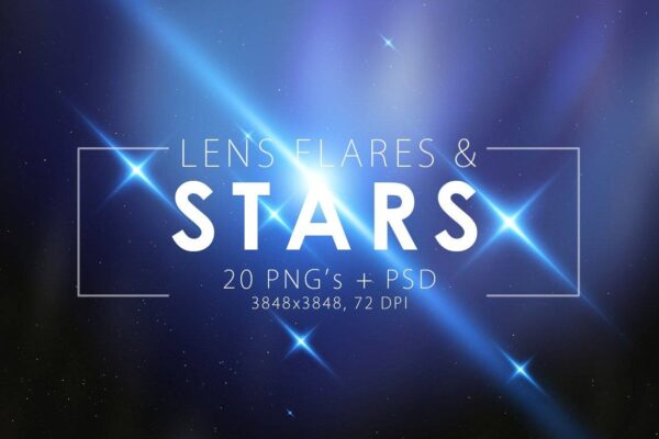 3224 20款高清炫光高光星光PS素材 Lens Flare & Stars Effects