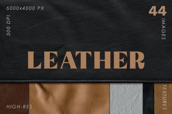 3237 44款高清逼真皮革材质纹理背景素材Natural & Vegan Leather Textures