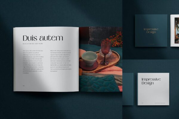 3288 3款方形杂志书籍画册PSD样机素材 Autem – Square Magazine Mockup
