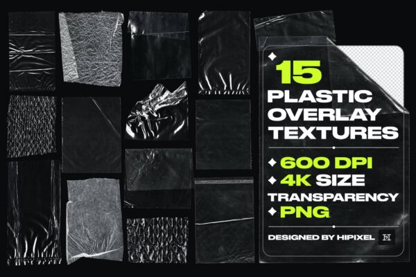 3493 15款透明塑料薄膜高清PNG免抠素材 Plastic Overlay Textures