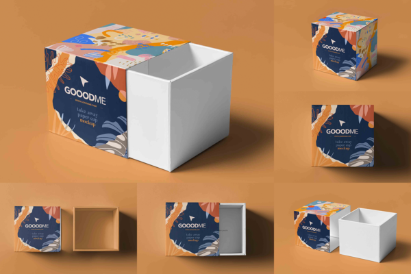3691 7款方形抽屉纸盒包装礼品盒PSD样机
