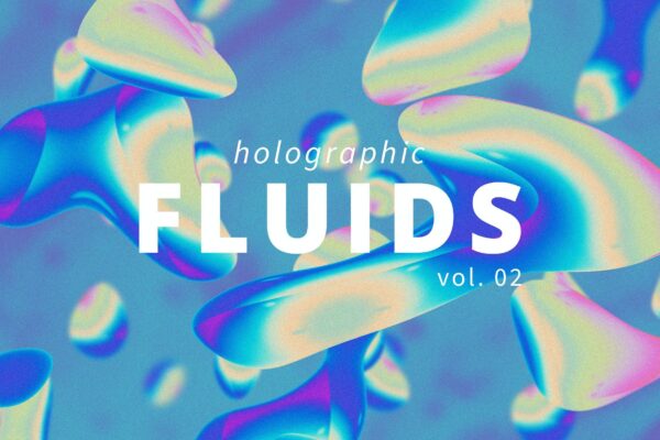 3702 5款高清全息液体水滴微生物背景素材  Holographic Fluids Vol. 02